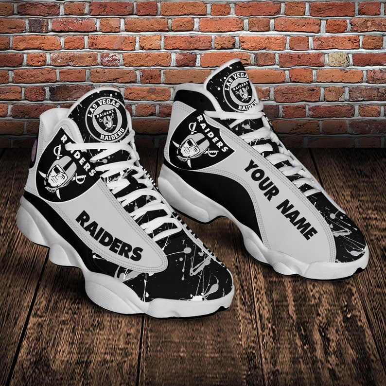 Personalized Name Oakland Raiders Air J Shoes Custom Sneaker For NFL Fan Football Gift