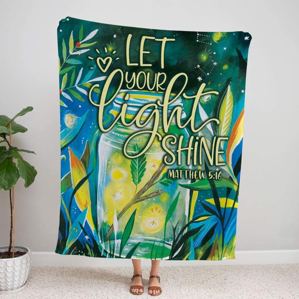 Fleece Blanket Quilt Let Your Light Shine Bible Verse Bedding Sixni
