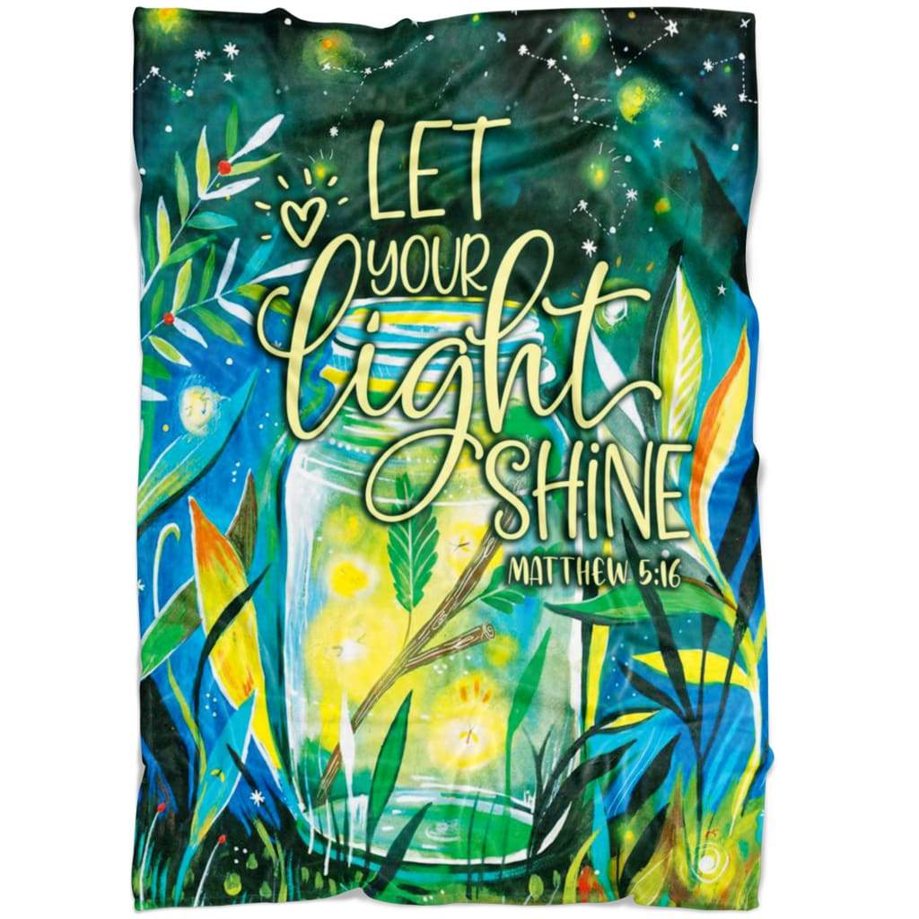 Fleece Blanket Quilt Let Your Light Shine Bible Verse Bedding
