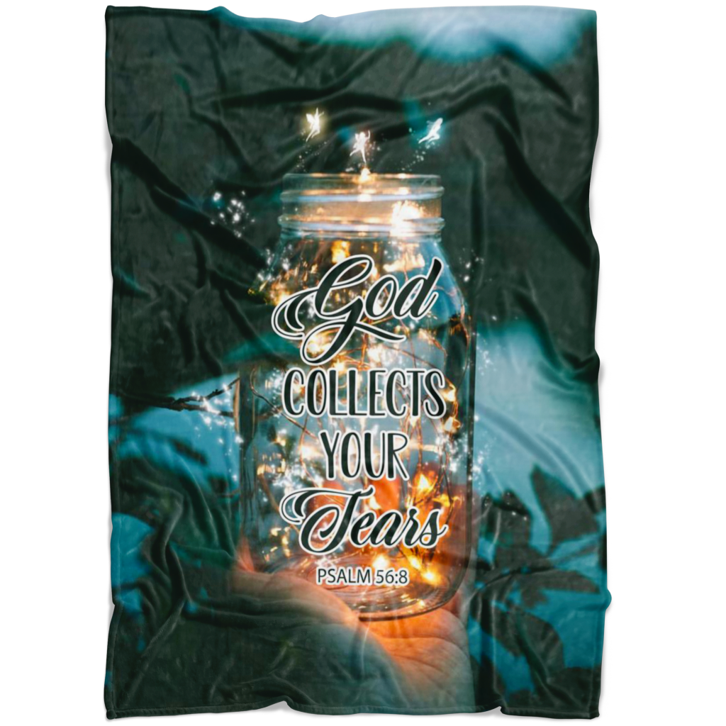 God Collects Your Tears Fleece Blanket Quilt Bedding