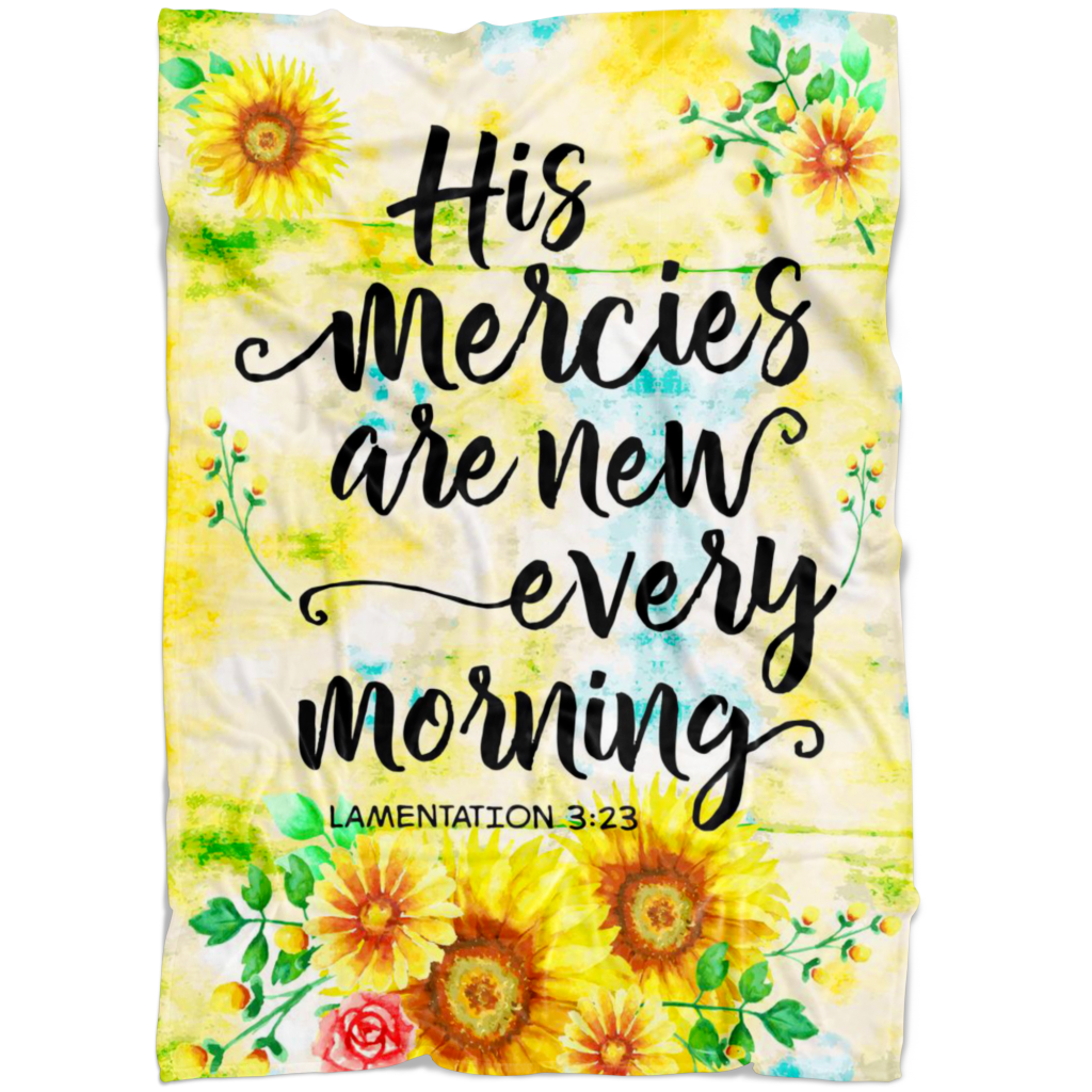 His Mercies Are New Christian Fleece Blanket Quilt Bedding