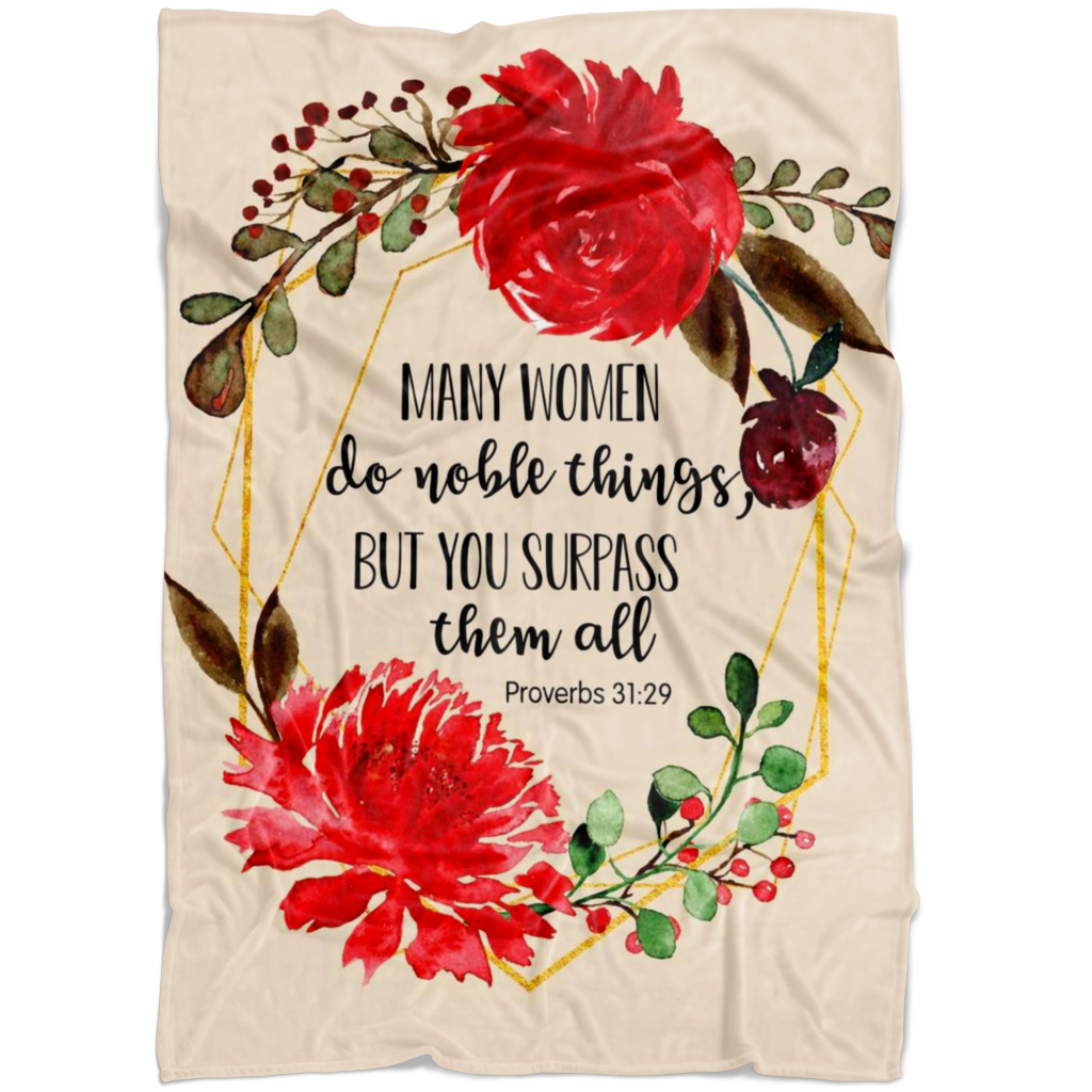 Many Women Do Noble Things Christian Fleece Blanket Quilt Bedding
