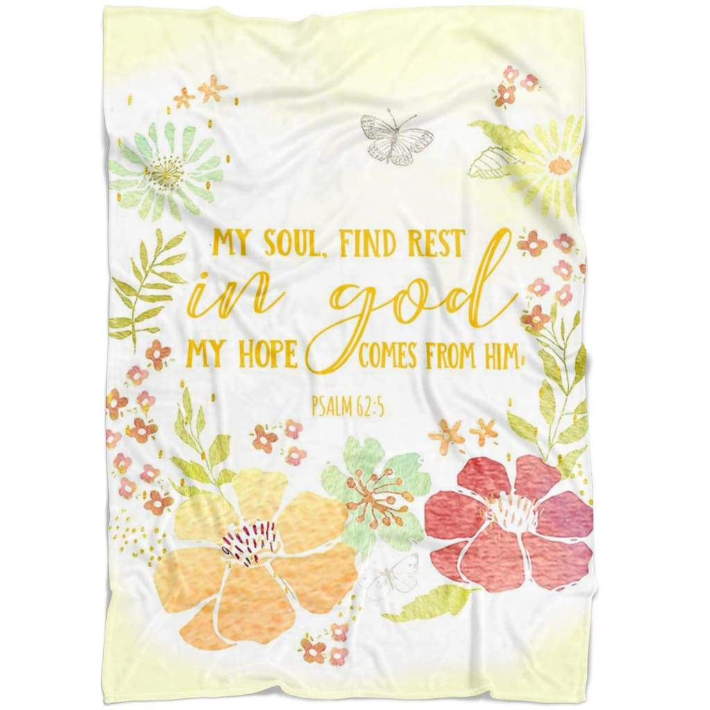 My Soul Find Rest In God Christian Fleece Blanket Quilt Bedding