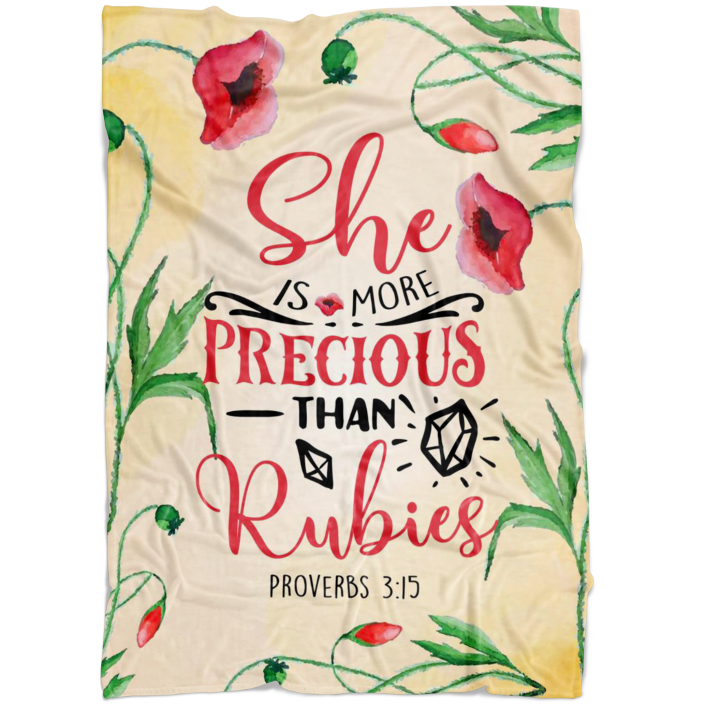 She Is More Precious Christian Fleece Blanket Quilt Bedding