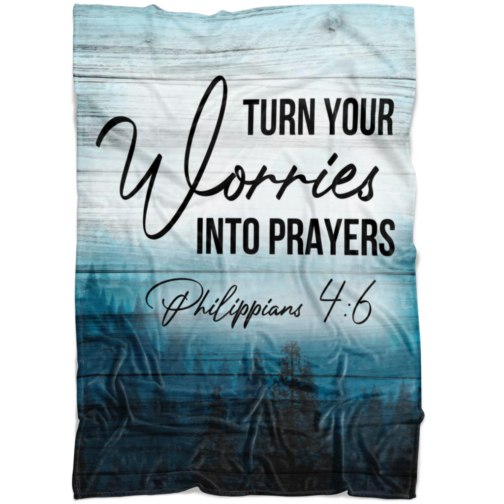 Turn Your Worries Fleece Blanket Quilt Bedding