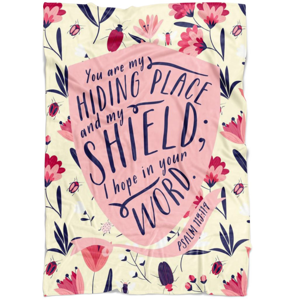 You Are My Hiding Place Bible Verse Fleece Blanket Quilt Bedding
