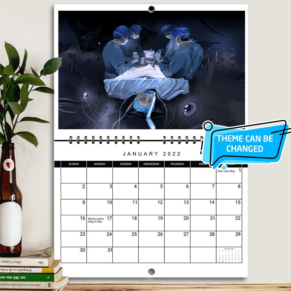 Doctor Art 2021 2022 Mid Year Calendar September 2021 Large Hanging Wall Monthly Template Gregorian Nurse Calendar - Landoffancy