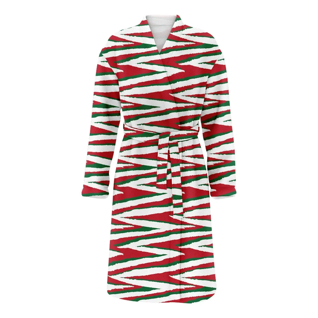 Camouflage Abstract Christmas Brush Stroke Fur Zigzag Family Matching Kimono Bathrobe Satin Fleece Robe