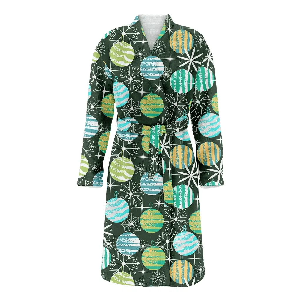 Grunge Striped Ornaments With Snowflakes Stars Pattern Christmas Family Matching Kimono Bathrobe Satin Fleece Robe