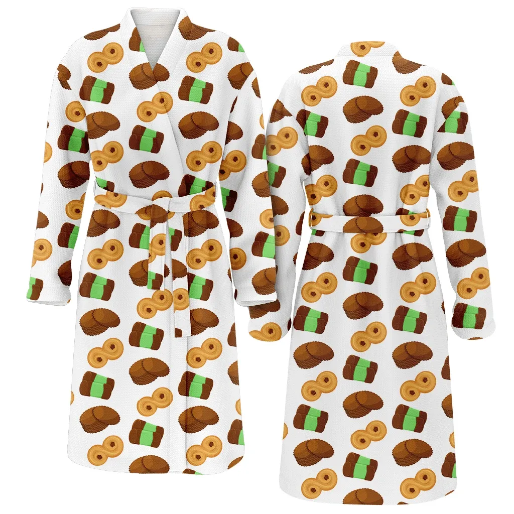 Traditional Swedish Sweets Chokladboll Lussekatt Dammsugare And Pepparkakor Christmas Gift Family Matching Kimono Bathrobe Satin Fleece Robe