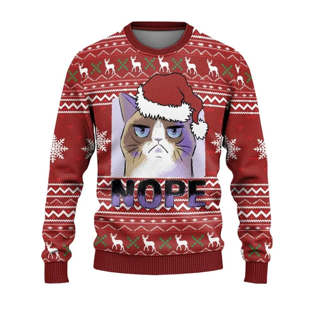 Christmas Cat Ugly Sweaters, Merry Christmas Ugly Sweaters - Xmas Gift