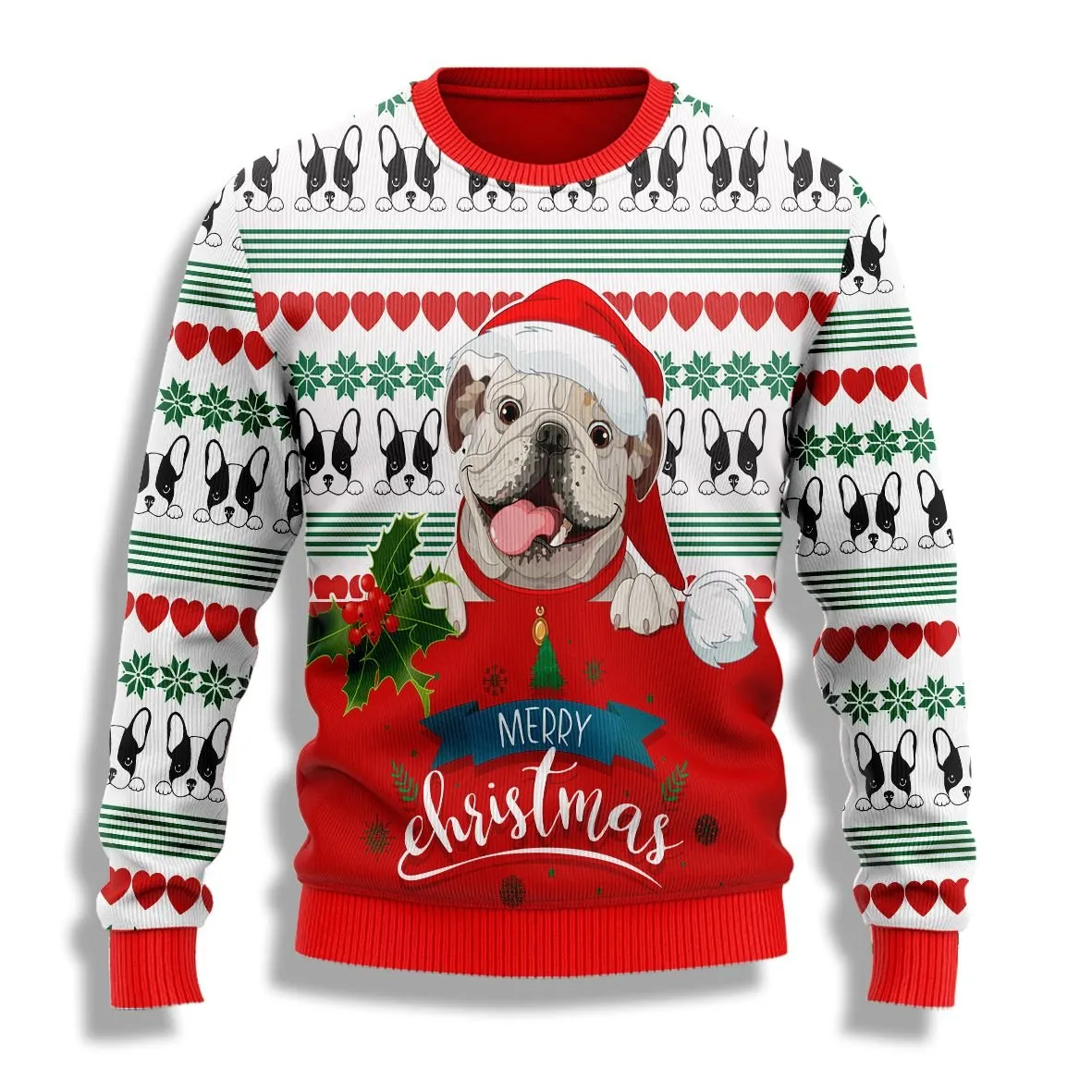 Cute Pug Dog Christmas Ugly Sweaters, Merry Christmas Ugly Sweaters - Xmas Gift