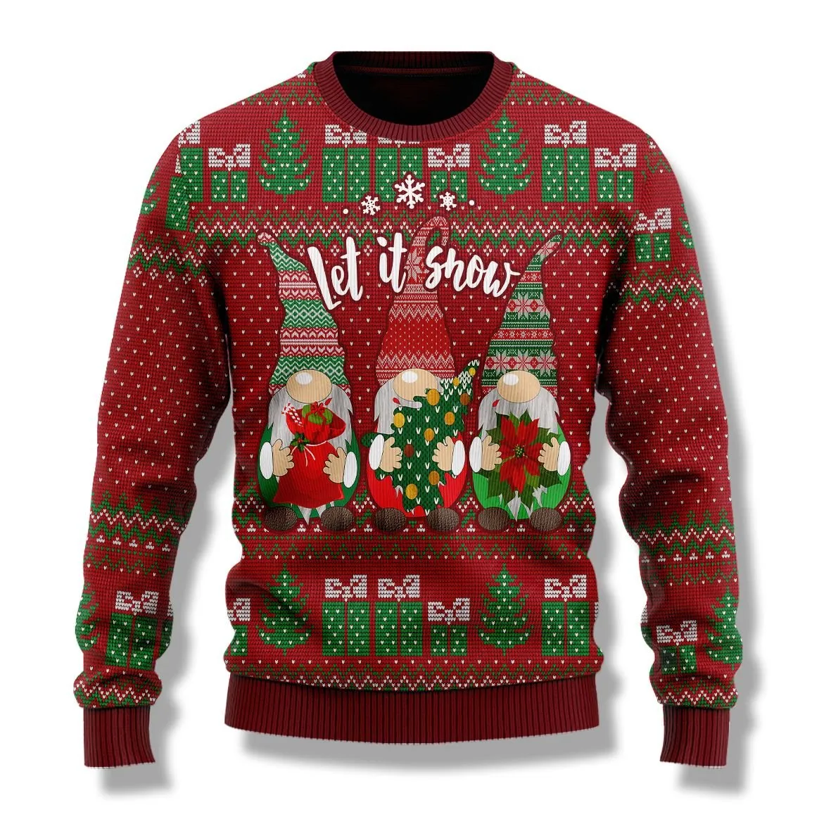 Gnomes Let It Snow Ugly Sweaters, Merry Christmas Ugly Sweaters - Xmas Gift