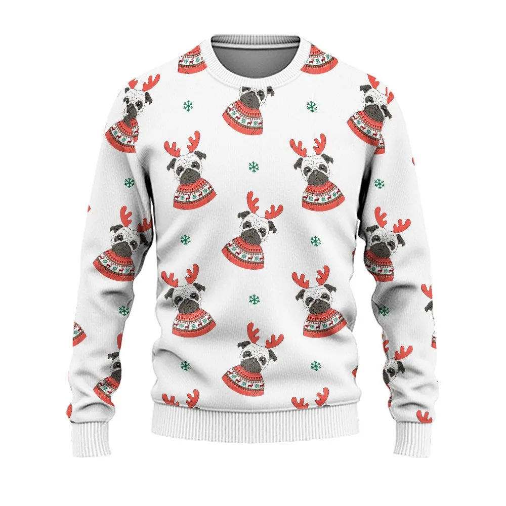 Christmas Ugly Sweater Christmas Pug Dog Ugly Sweaters, Merry Christmas Ugly Sweaters - Xmas Gift