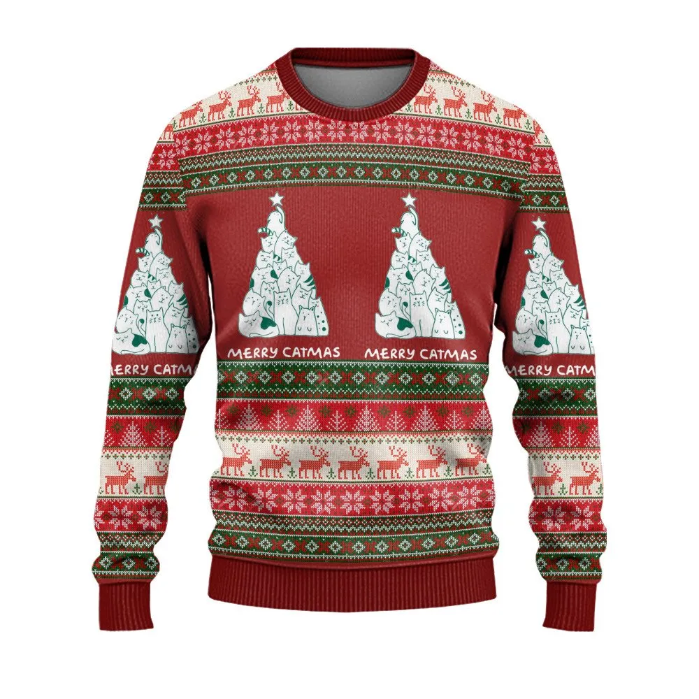 Christmas Ugly Sweater Merry Christmas Cat Tree Ugly Sweaters, Merry Christmas Ugly Sweaters - Xmas Gift