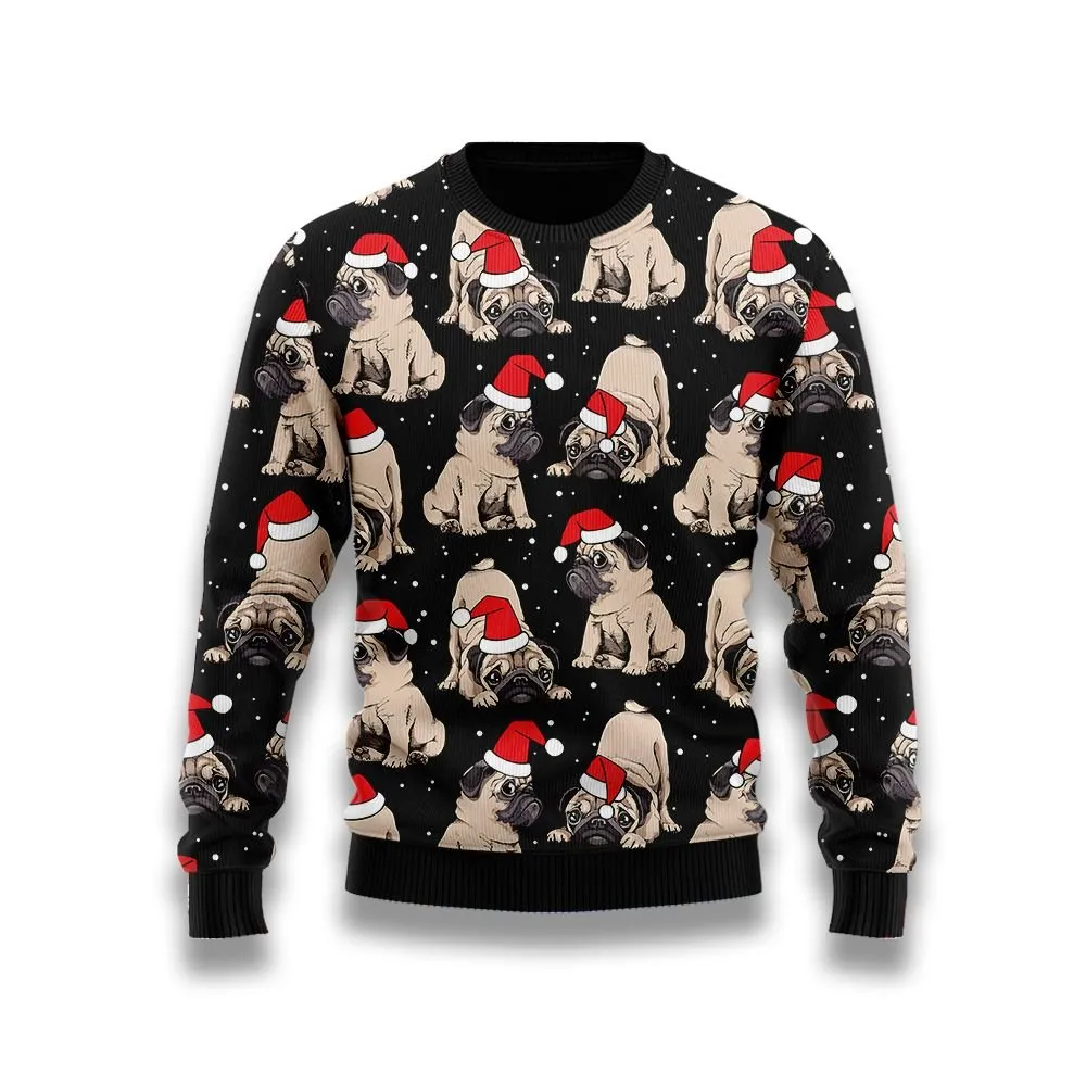 Pug Loves Christmas Ugly Sweaters, Merry Christmas Ugly Sweaters - Xmas Gift