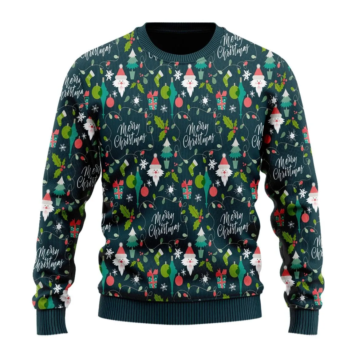 Santa Claus Christmas Pattern Ugly Sweaters, Merry Christmas Ugly Sweaters - Xmas Gift