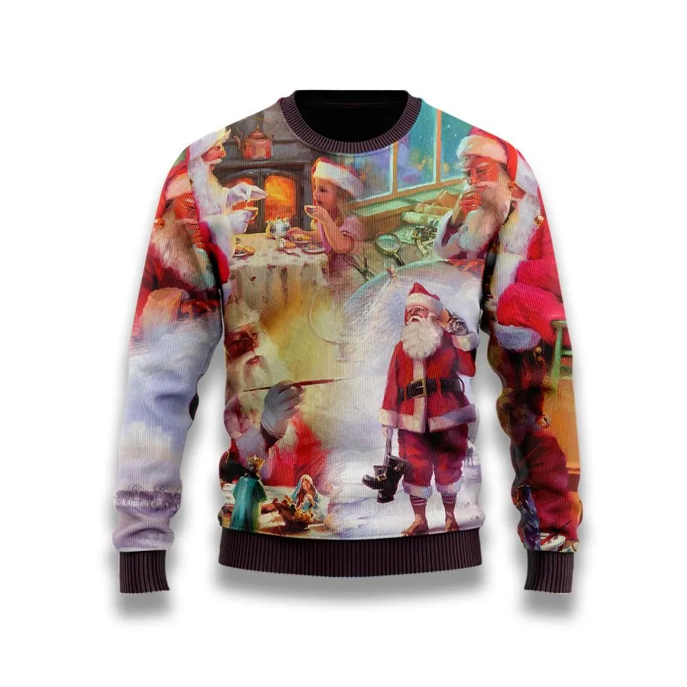 Santa Claus Christmas Ugly Sweaters, Merry Christmas Ugly Sweaters - Xmas Gift