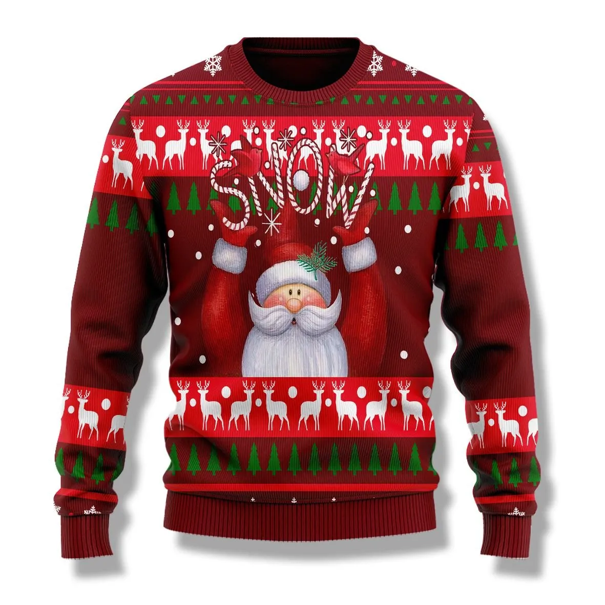 Santa Claus Snow Ugly Sweaters, Merry Christmas Ugly Sweaters - Xmas Gift