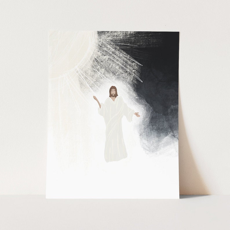 Abide With Me Christ Illustration Jesus Christ Wall Art Gift For Home Decoration 8x10 8x12 12x18 16x24 20x30 24x36 Inches