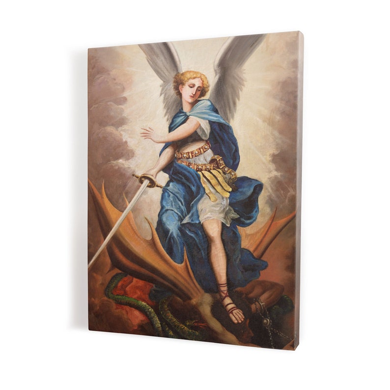 Archangel Michael Jesus Christ Wall Art Gift For Home Decoration 8x10 8x12 12x18 16x24 20x30 24x36 Inches