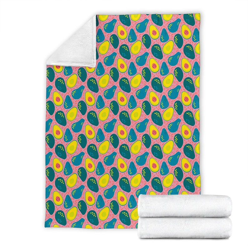 Avocado Pattern Fleece Blanket Quilt Bedding Print For Women Men Kids Gifts