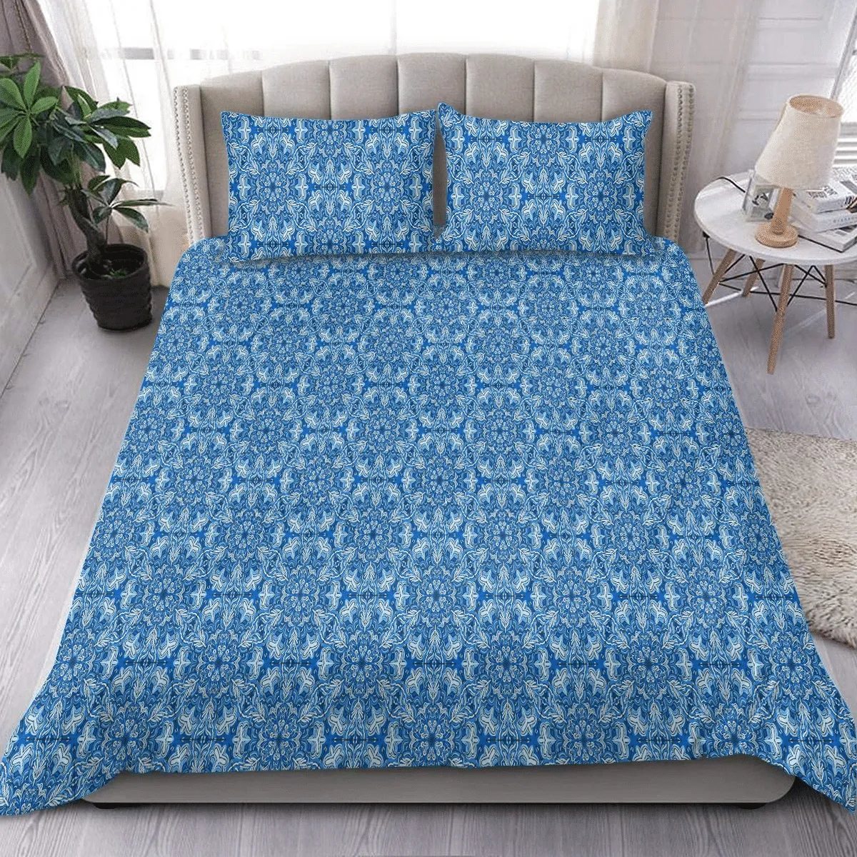 Abstract Winter Snowflakes Geometric Christmas Duvet Cover Bedding Set Bedroom Decor