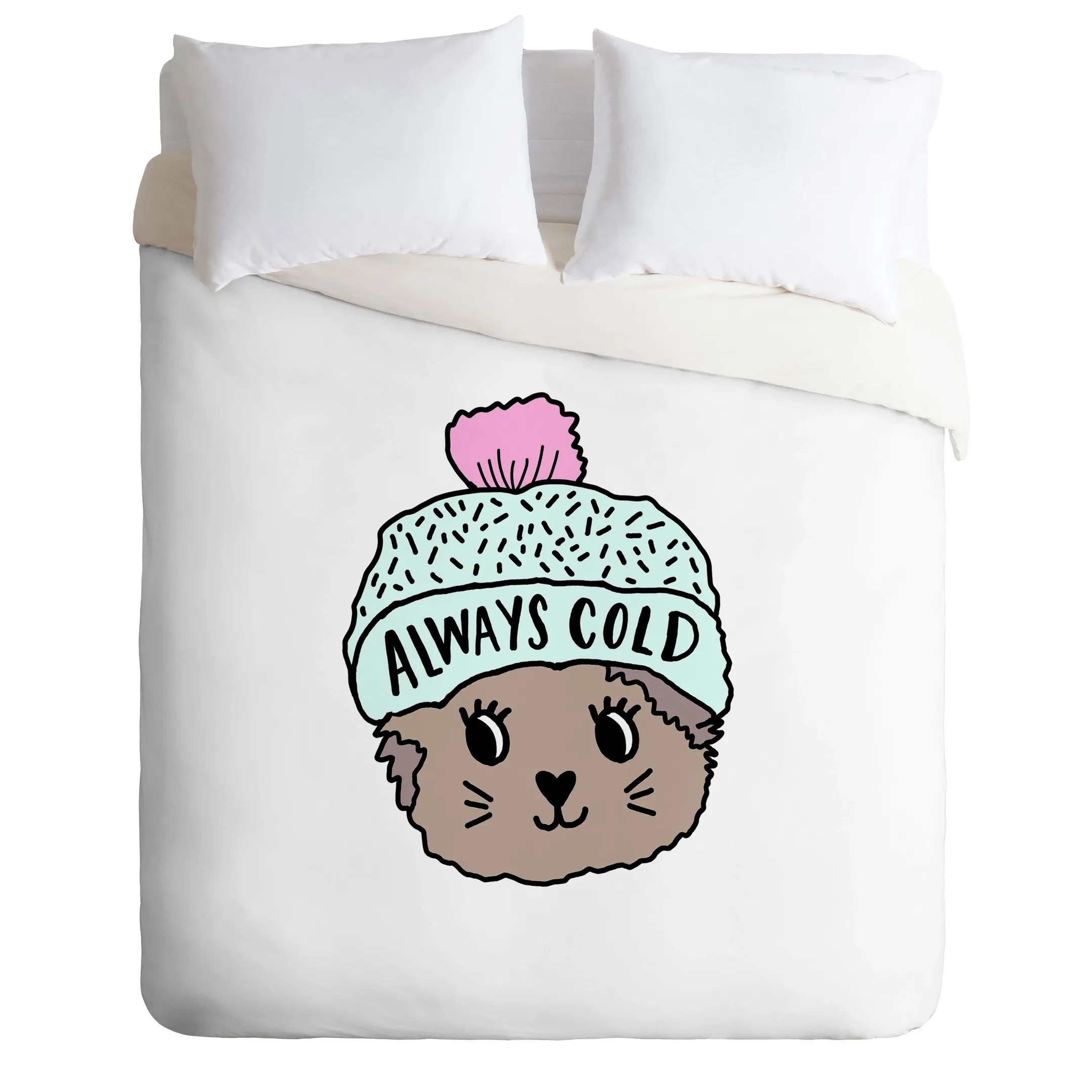 Always Cold Cat In White Duvet Cover Bedding Set Bedroom Decor