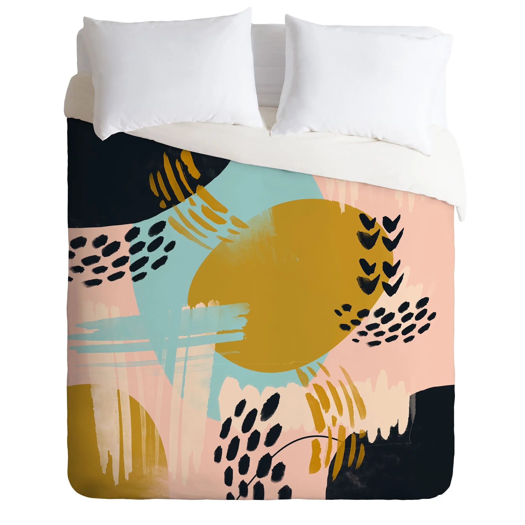 Brushstrokes Abstract Duvet Cover Bedding Set Bedroom Decor