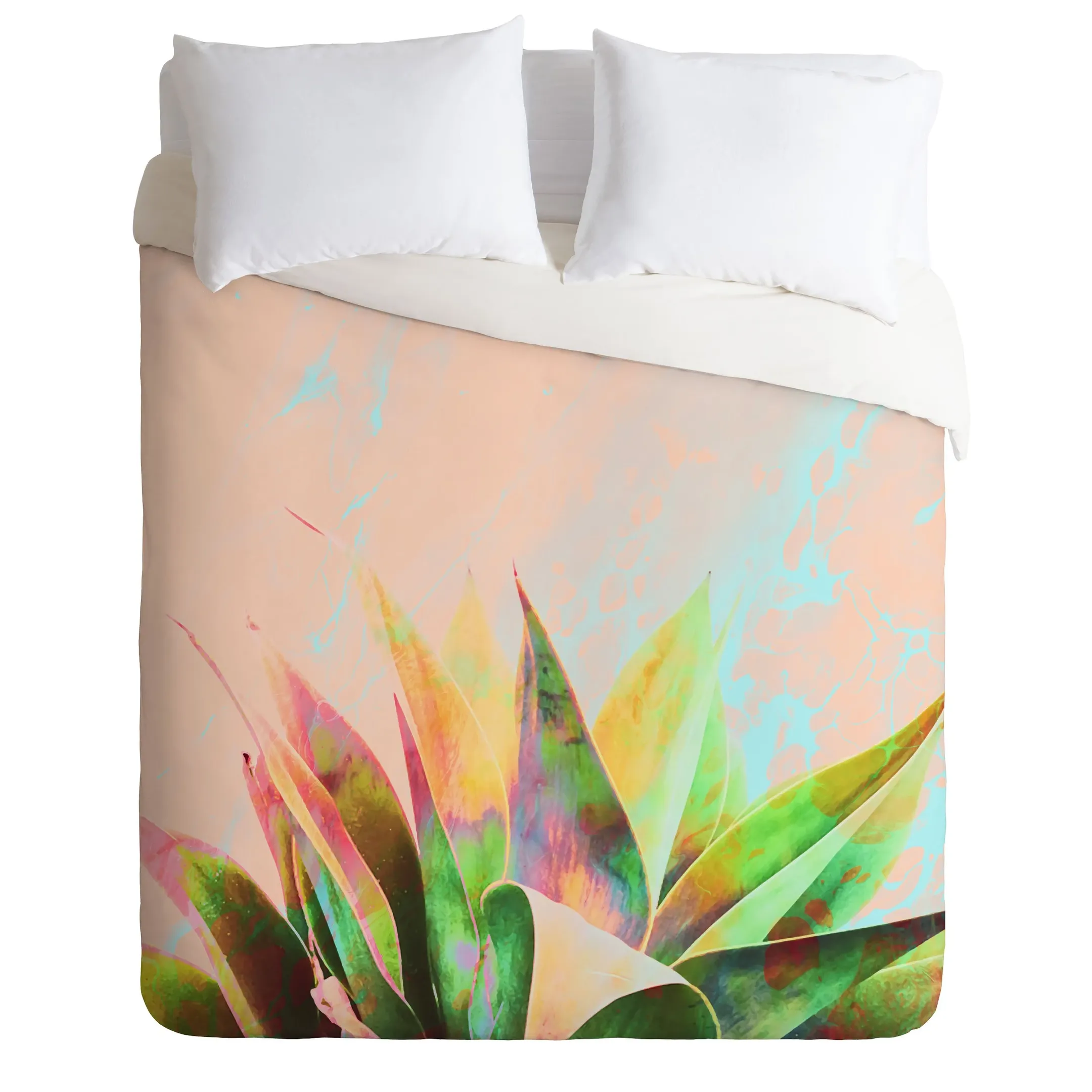 Cactus On Marble Color Duvet Cover Bedding Set Bedroom Decor