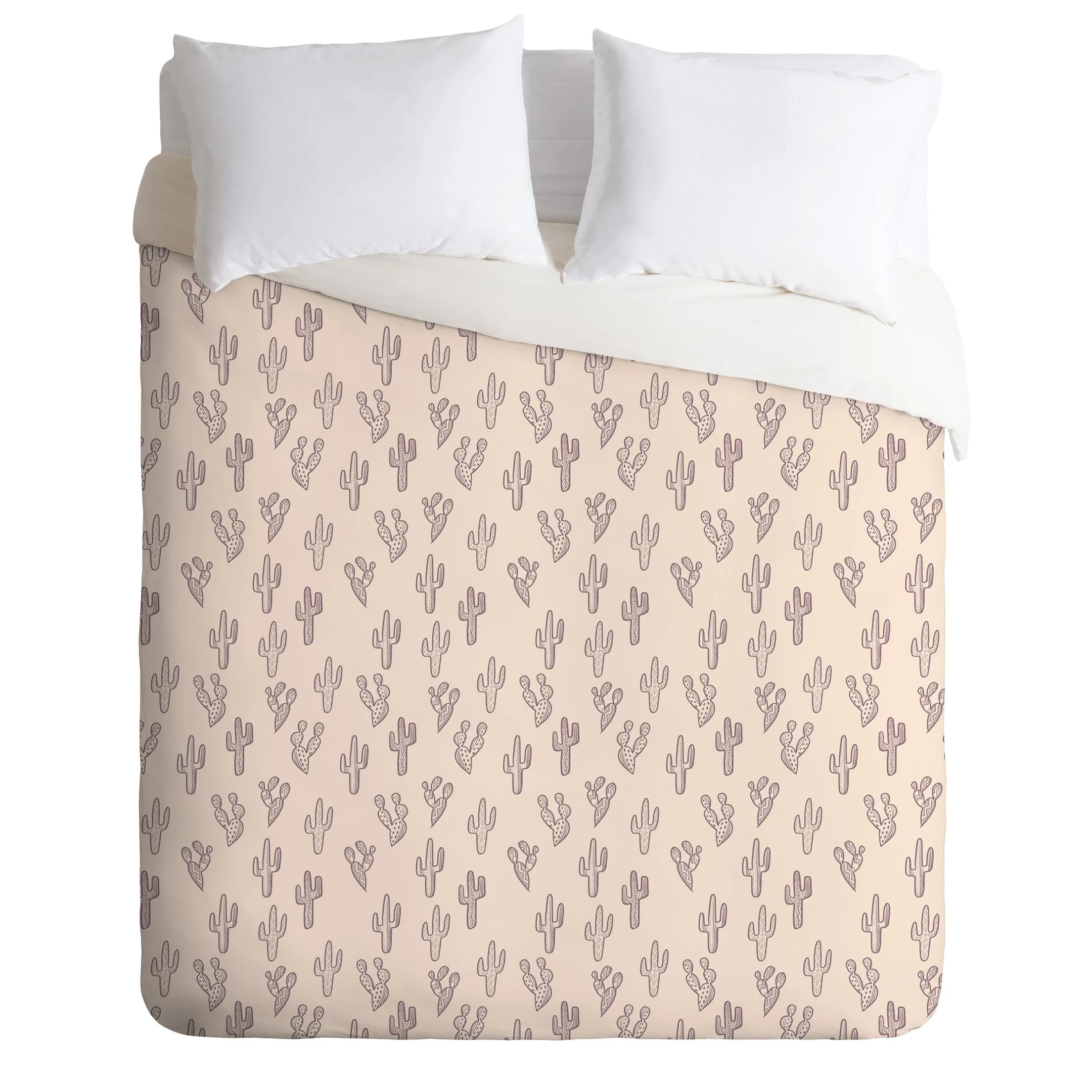Cactus Somber Mauve Duvet Cover Bedding Set Bedroom Decor