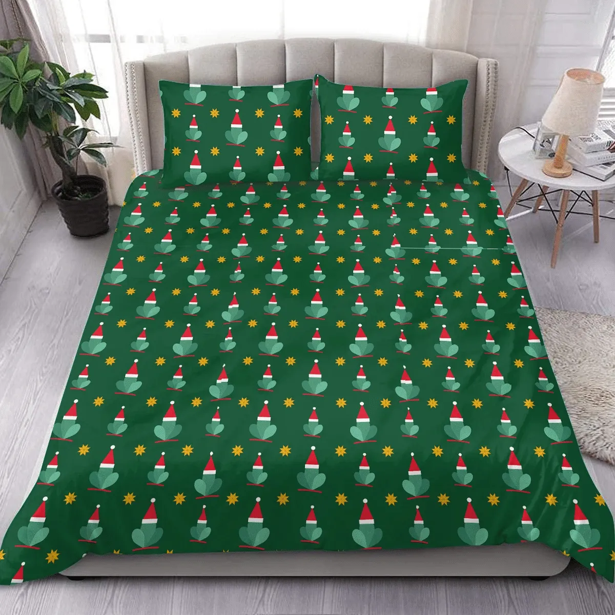 Christmas Cactus Duvet Cover Bedding Set Bedroom Decor