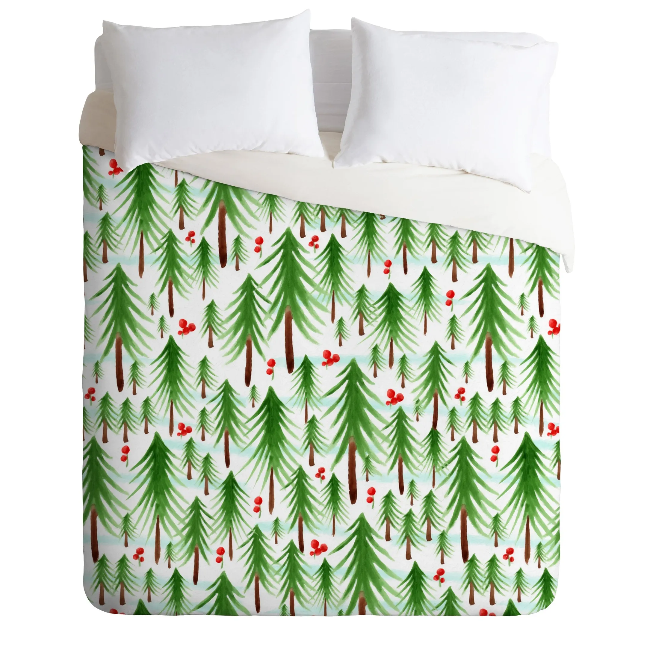 Christmas Tree Farm Pine Forest Duvet Cover Bedding Set Bedroom Decor