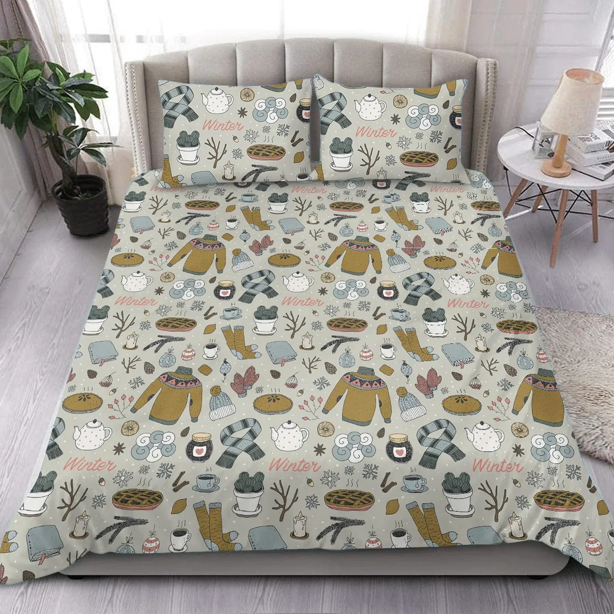 Christmas Winter Pattern Duvet Cover Bedding Set Bedroom Decor