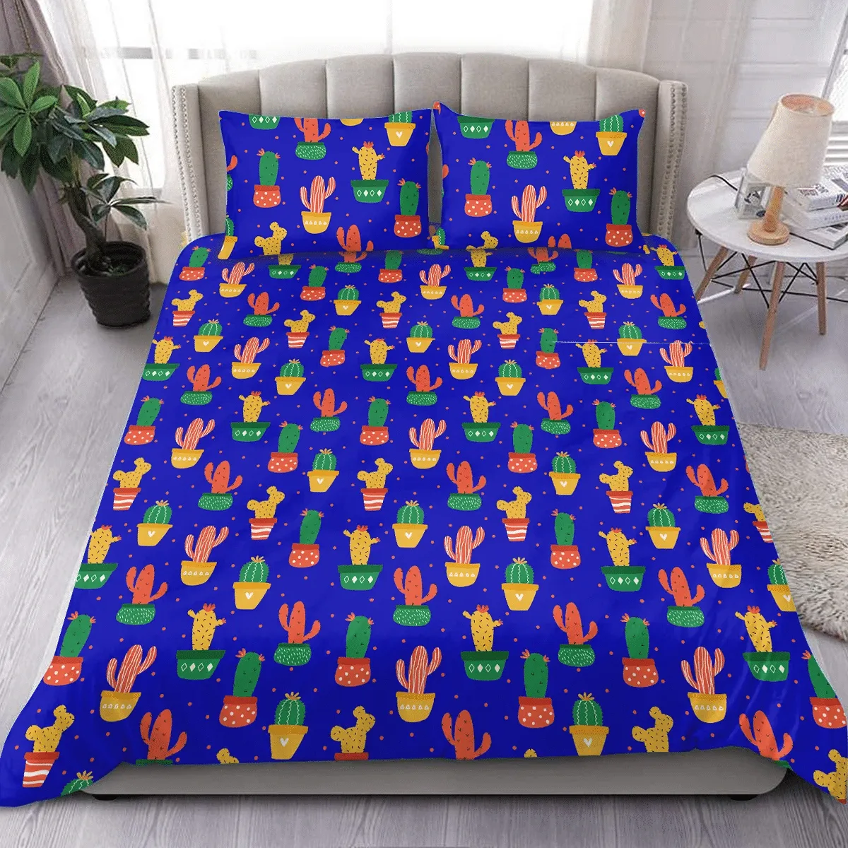 Christmas With Cactus Duvet Cover Bedding Set Bedroom Decor