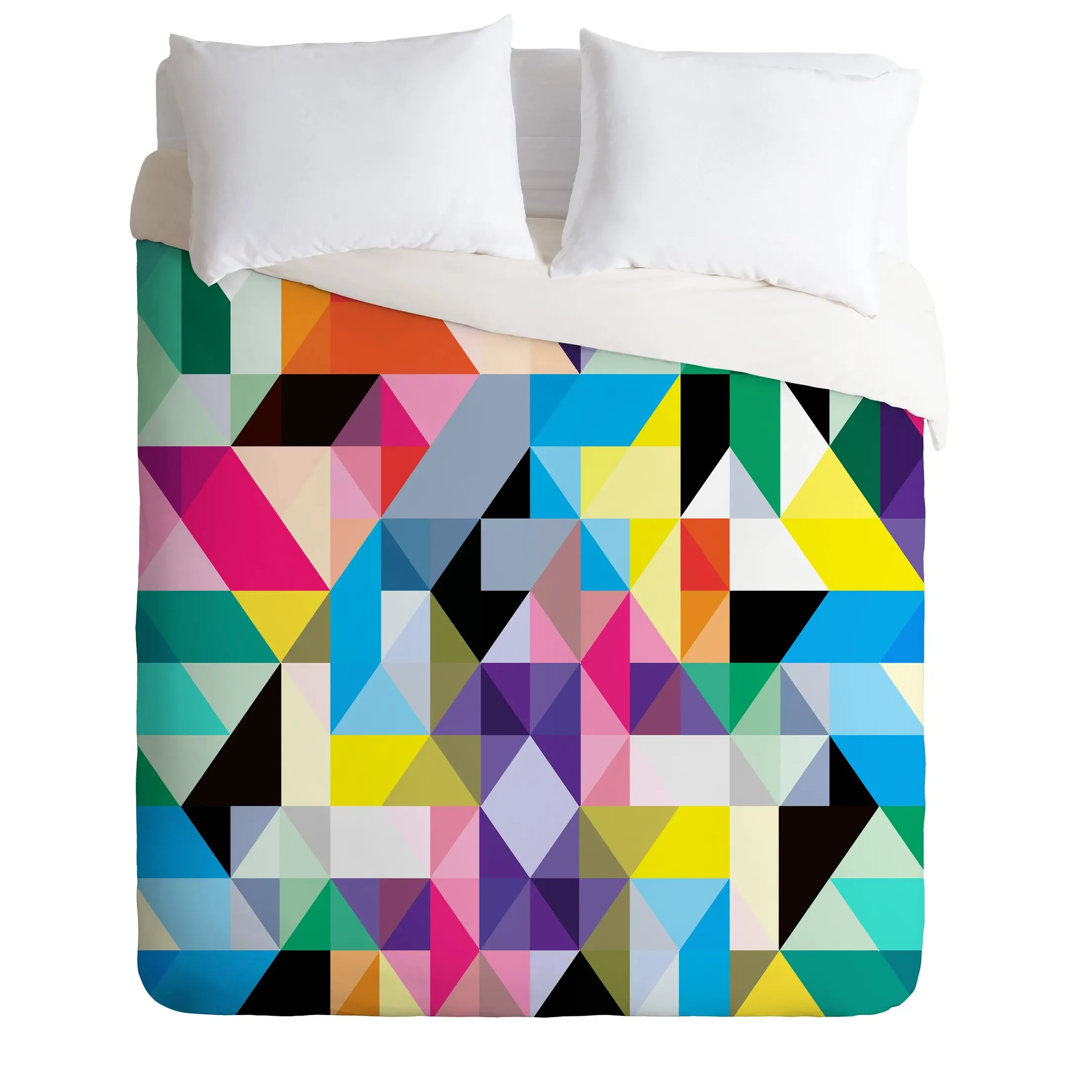 Colorful Geometric Triangles Modele Duvet Cover Bedding Set Bedroom Decor