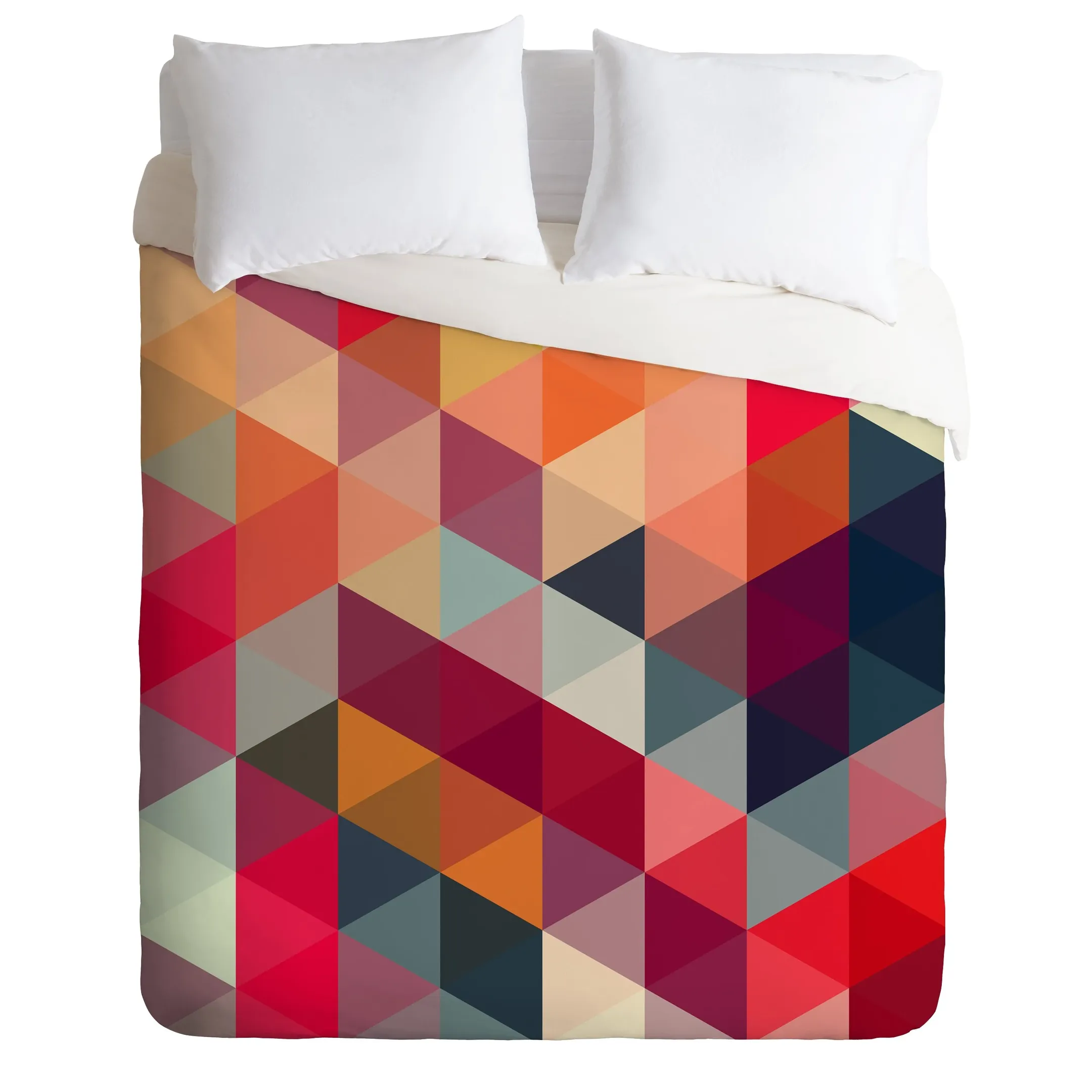Colorful Triangles Geometric Duvet Cover Bedding Set Bedroom Decor