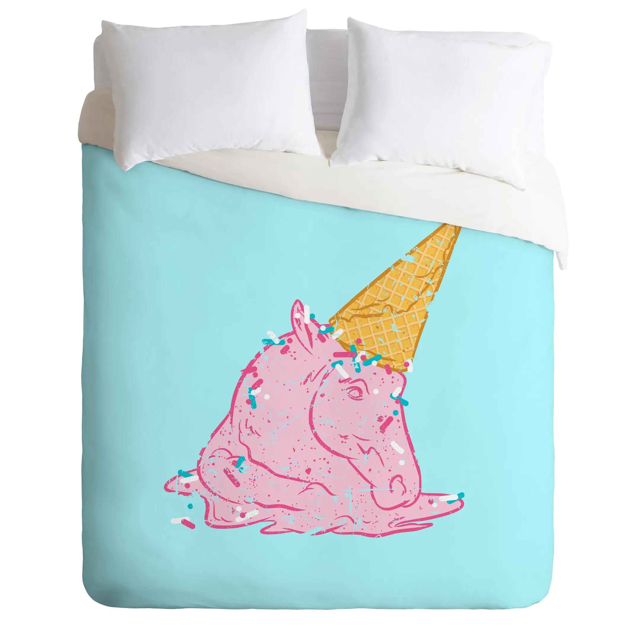 Cute Unicorn Melts Duvet Cover Bedding Set Bedroom Decor