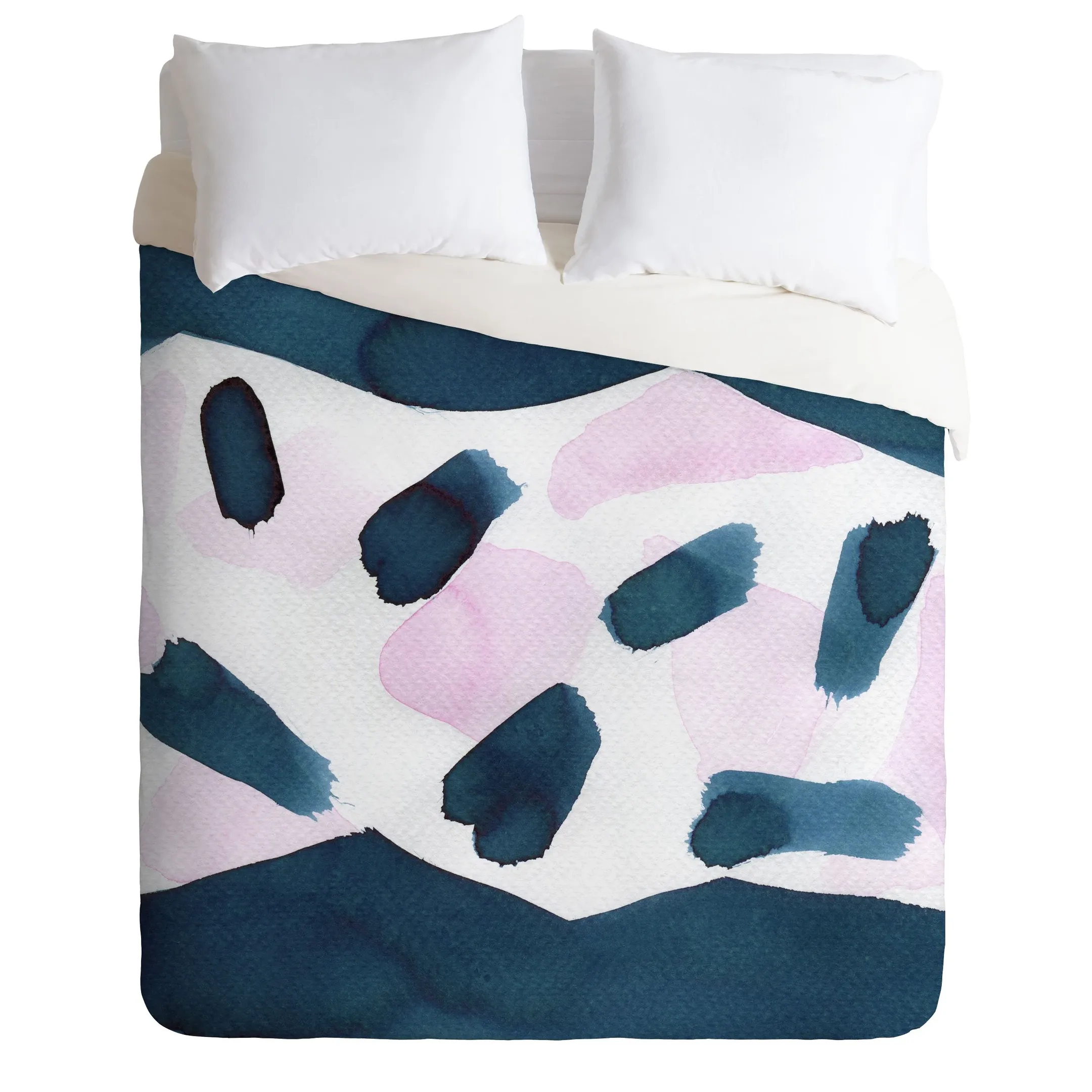 Dark Blue Abstract Duvet Cover Bedding Set Bedroom Decor
