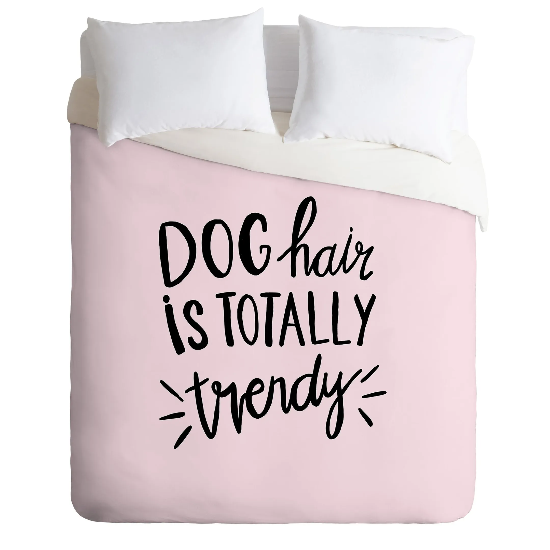 Dog HairTrendy Pastel Pink Duvet Cover Bedding Set Bedroom Decor