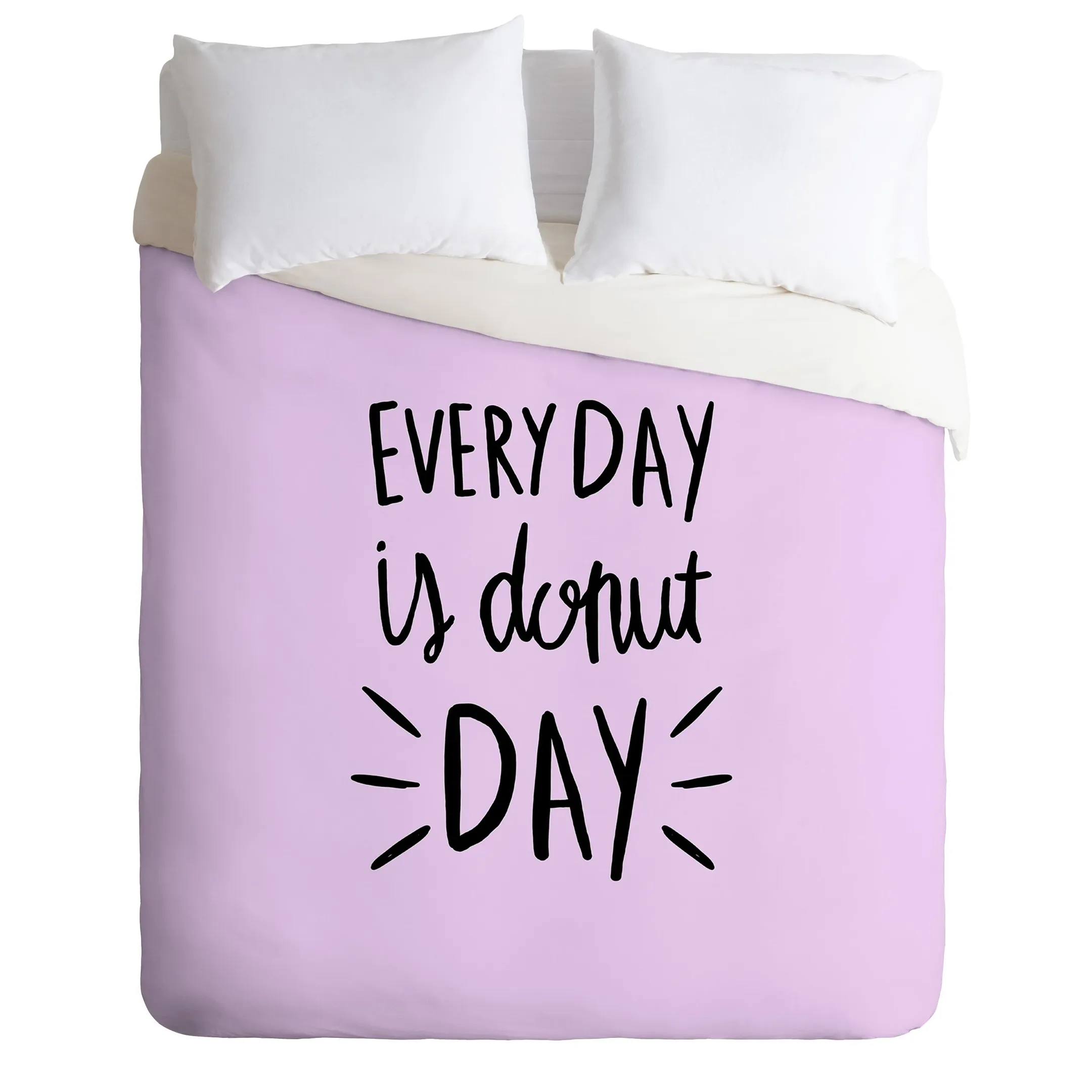 Donut Quote Purple Duvet Cover Bedding Set Bedroom Decor
