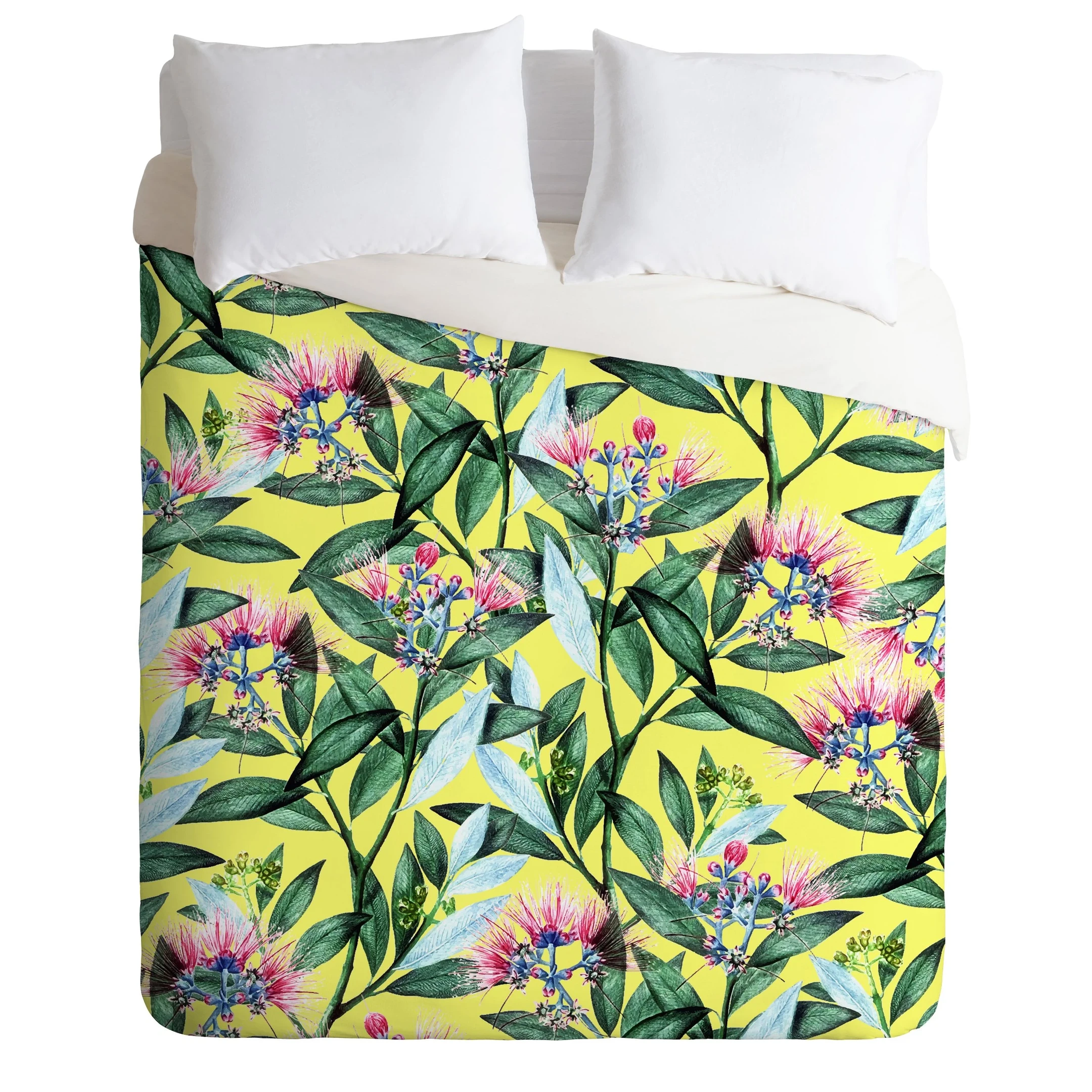 Floral Cure Two Yellow Themed Duvet Cover Bedding Set Bedroom Decor