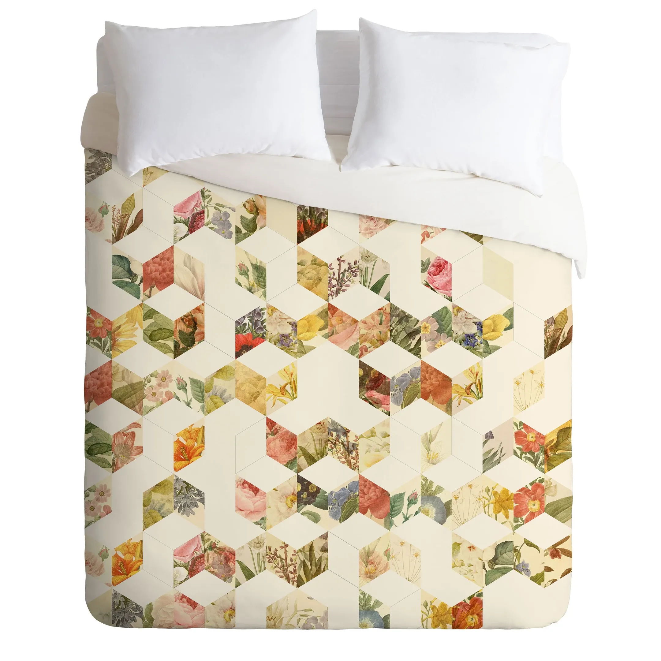 Flowers Unique Beige Duvet Cover Bedding Set Bedroom Decor