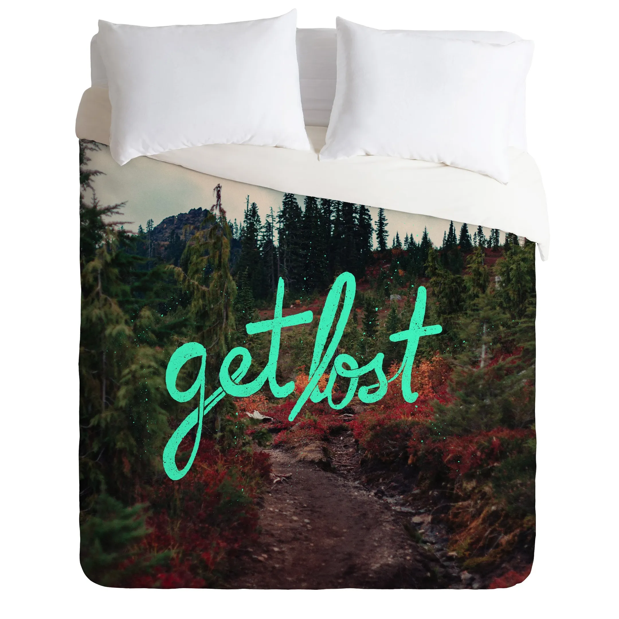 Get Lost Travel Quote Duvet Cover Bedding Set Bedroom Decor