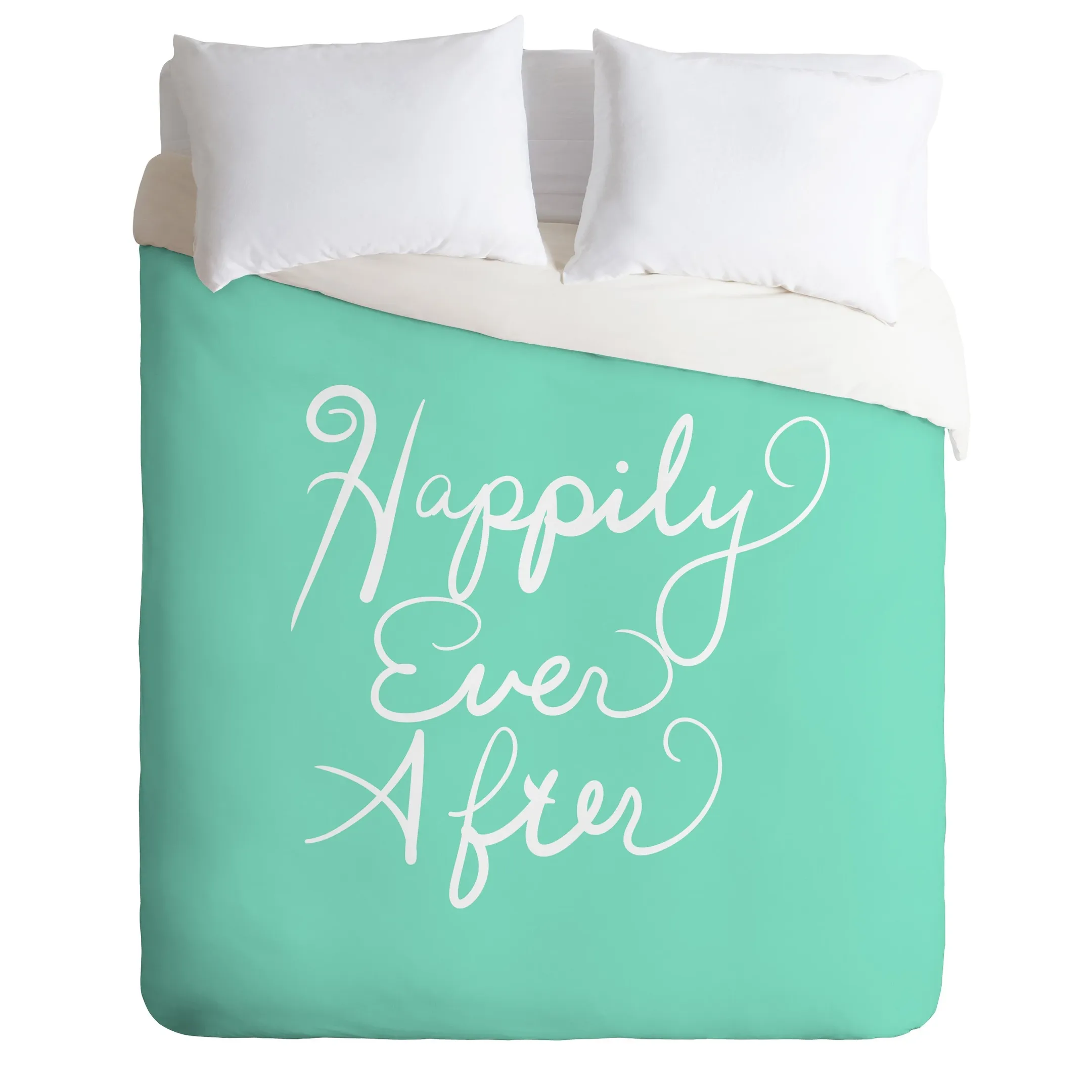 Happily Ever After Aquamint Duvet Cover Bedding Set Bedroom Decor