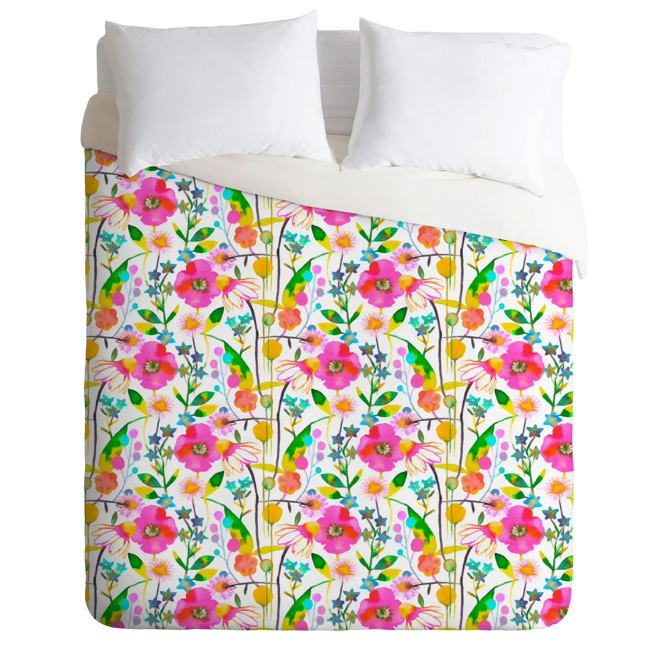Happy Spring Daisy And Poppy Flowers Duvet Cover Bedding Set Bedroom Decor