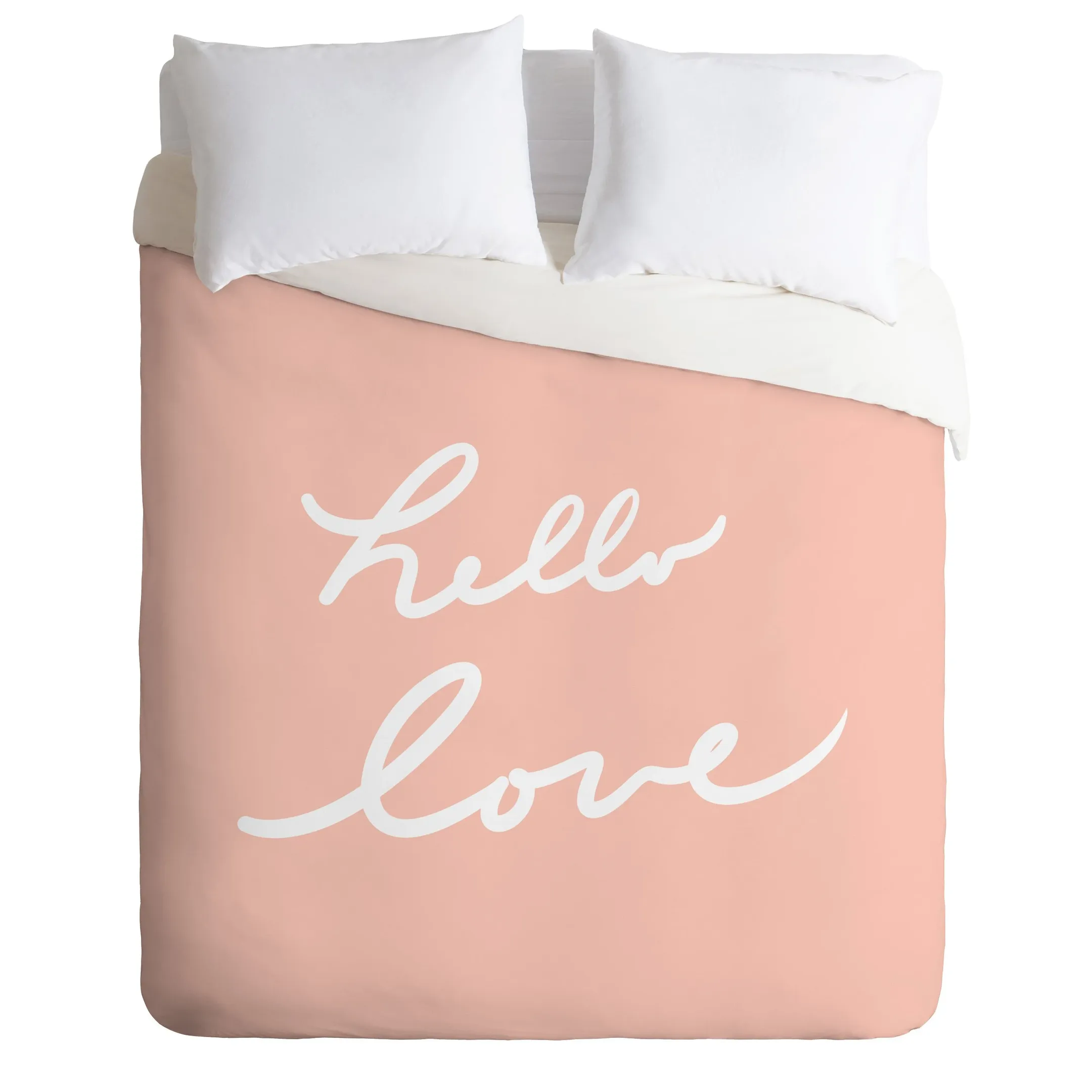 Hello Love Lettering Duvet Cover Bedding Set Bedroom Decor