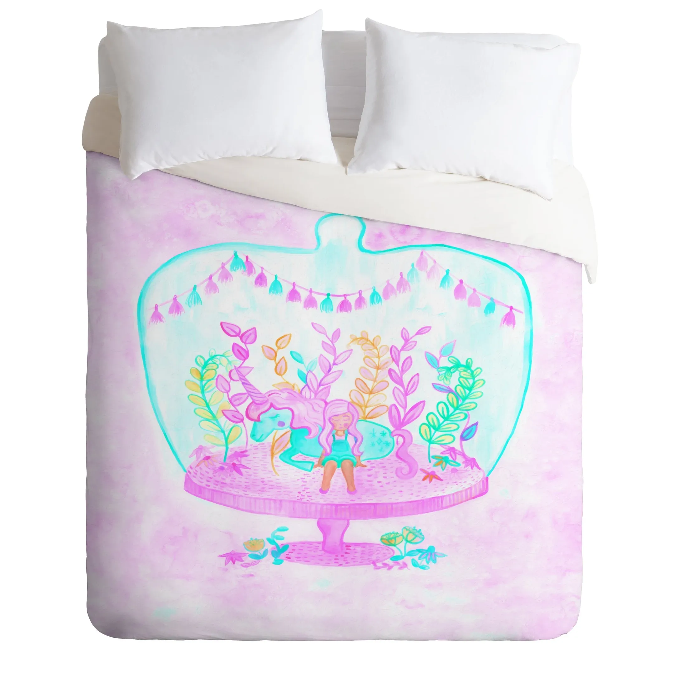Lovely Unicorn Baby Girl Duvet Cover Bedding Set Bedroom Decor