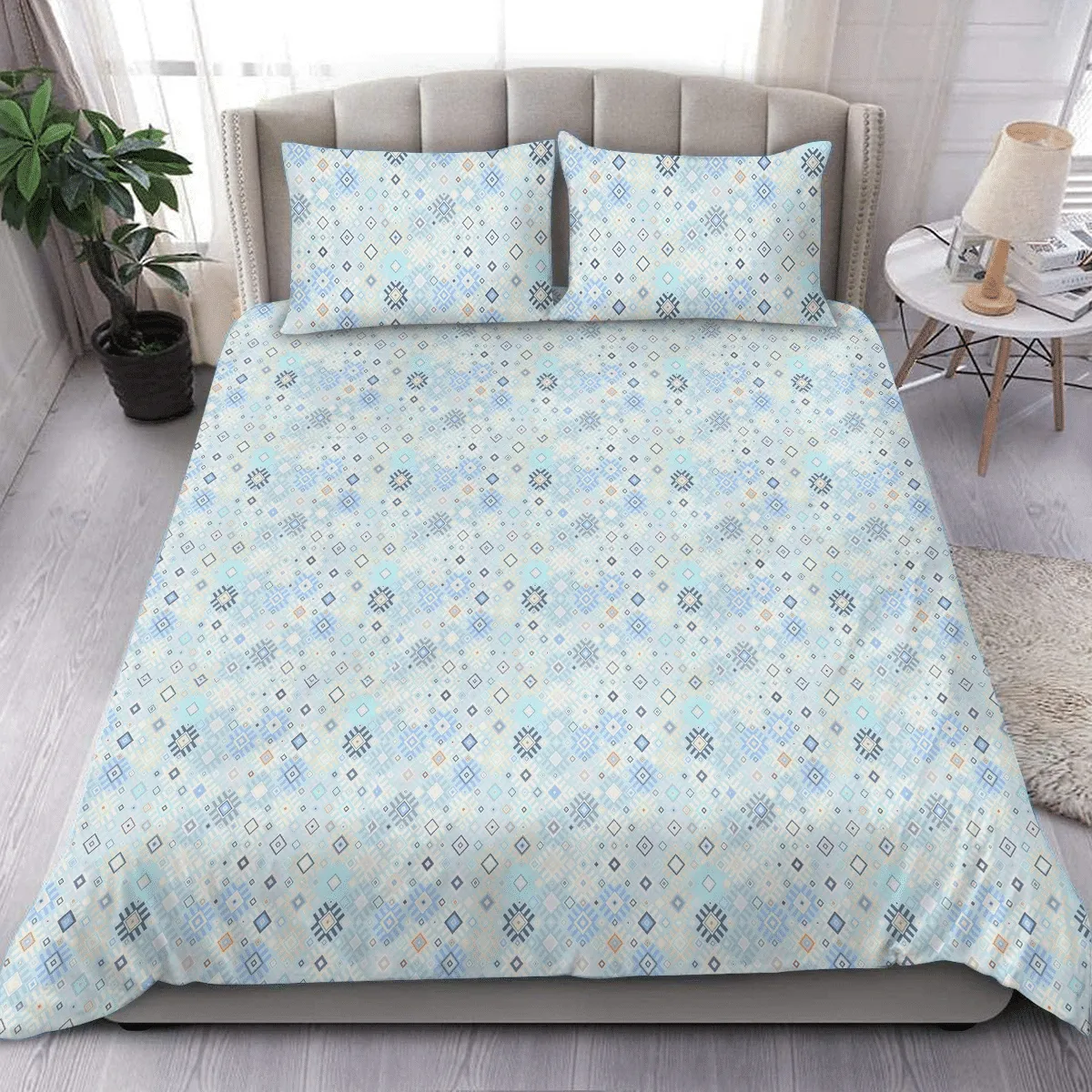 Modern Hipster Snow Ethnic Geometric Folk Style Christmas Duvet Cover Bedding Set Bedroom Decor