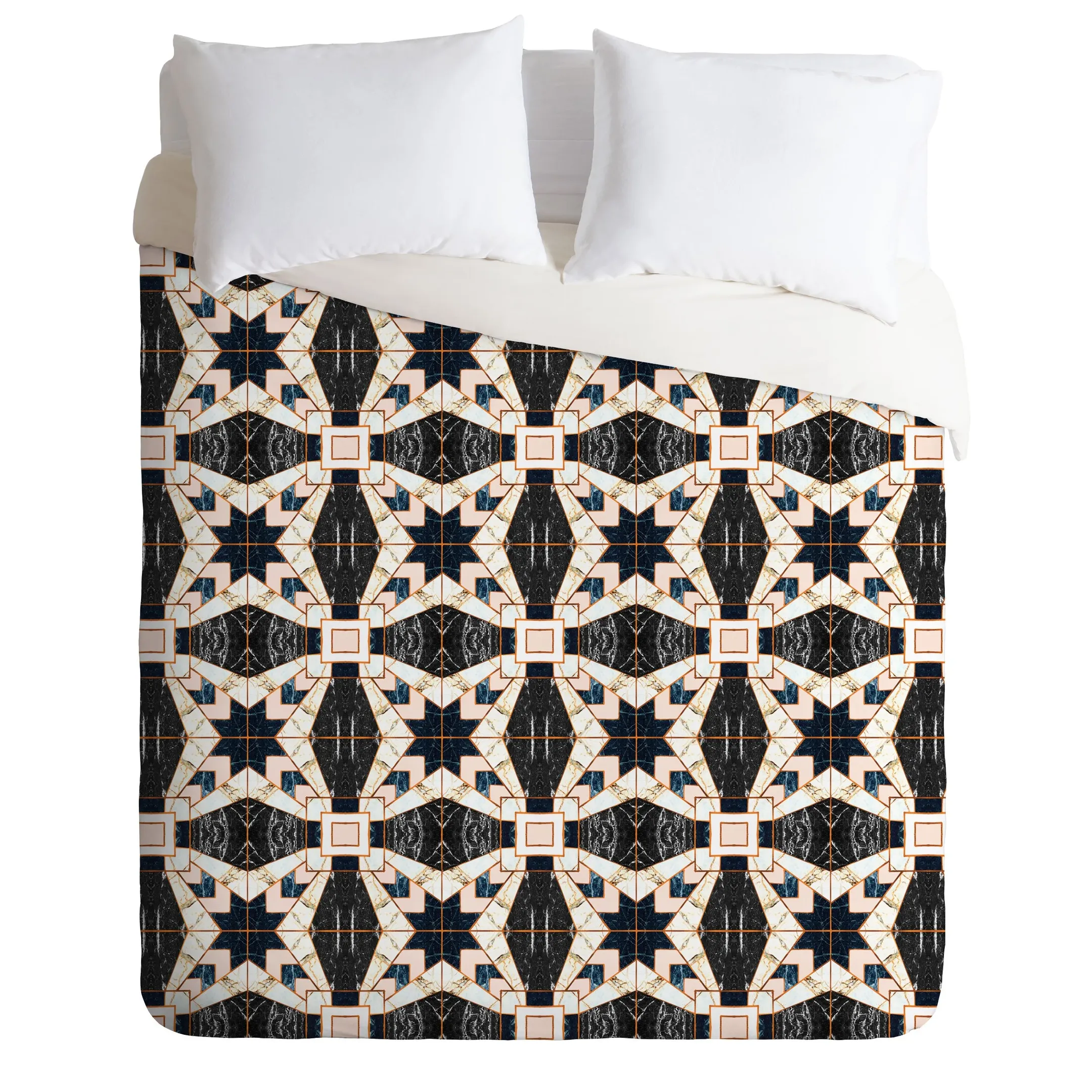Mosaic Pattern Geometric Marble Duvet Cover Bedding Set Bedroom Decor